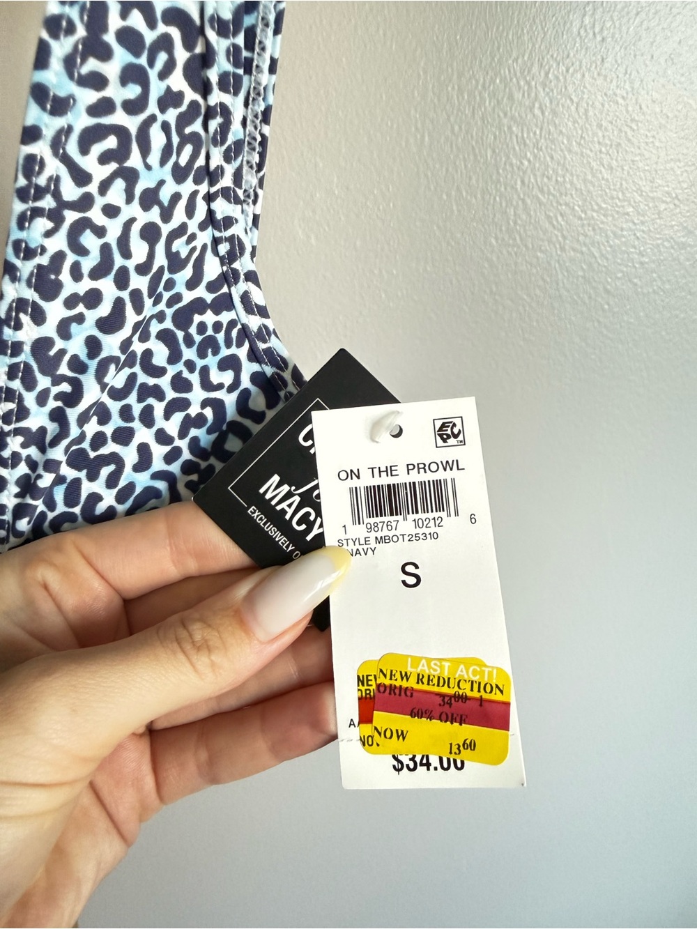 NWT Bar III Bikini Top – Blue Leopard Print, Size S - Picture 3 of 5